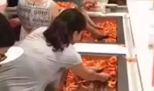 Du khách Trung Quốc "ăn tục", dùng đĩa xúc tôm