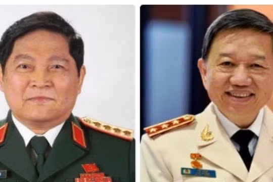 Đại tướng Ngô Xuân Lịch (trái) và Thượng tướng Tô Lâm.