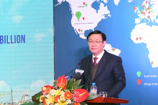 Phó Thủ tướng Vương Đình Huệ phát biểu tại buổi lễ. Ảnh: VGP