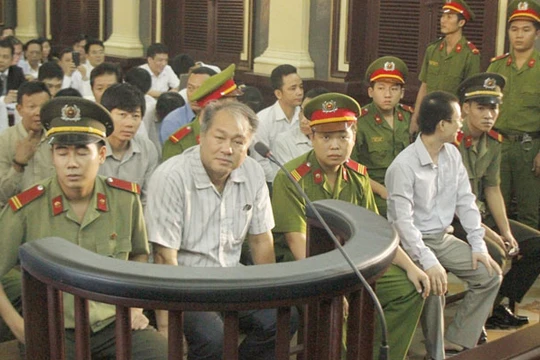 Các bị cáo tại phiên tòa