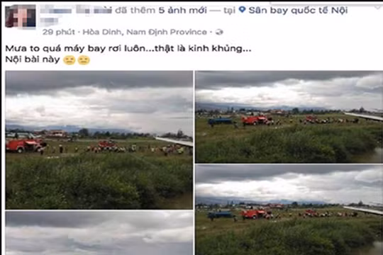 Hinh ảnh trên tài khoản facebook tung tin "máy bay rơi ở Nội Bài"