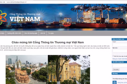Giao diện Cổng thông tin thương mại Việt Nam