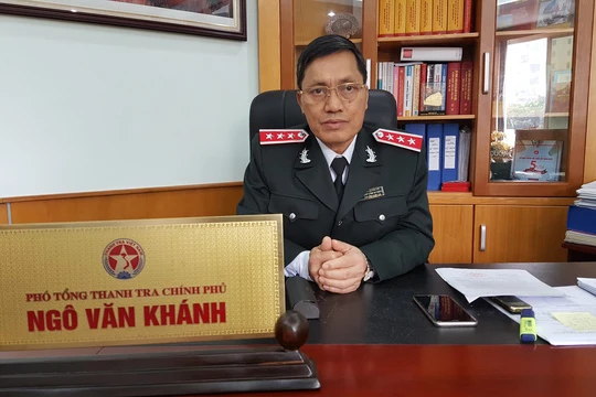 Ông Ngô Văn Khánh - Phó Tổng Thanh tra Chính phủ trao đổi với PV Dân trí (Ảnh: Thế Kha)