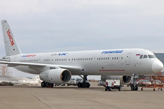 Máy bay Tu-204SM của Nga. (Nguồn: AP)