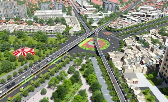 Phối cảnh cầu vượt hình chữ N tại nút giao thông Nguyễn Thái Sơn - Nguyễn Kiệm. Ảnh: Sở Giao thông Vận tải TP.HCM. 