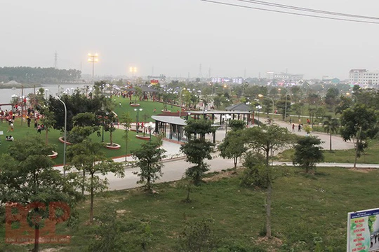 Sân tập golf xây trên đất quy hoạch công viên Hoàng Hoa Thám ở Bắc Giang. Ảnh: Đầu tư