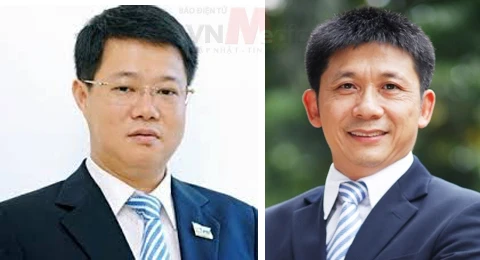 Ông Nguyễn Trường Giang (trái) và ông Bùi Xuân Thu