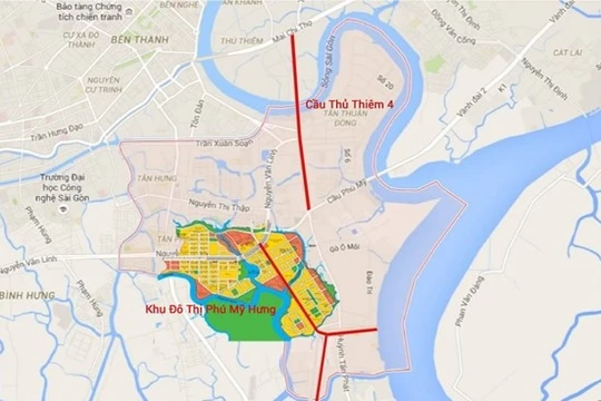 Cầu Thủ Thiêm 4 ước tính có tổng mức đầu tư 5.200 tỷ nối liền quận 2 và quận 7. Ảnh: Zing