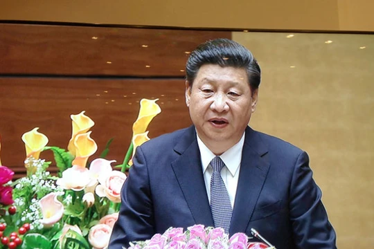 Ông Tập Cận Bình phát biểu trước Quốc hội Việt Nam. Ảnh Vnexpress