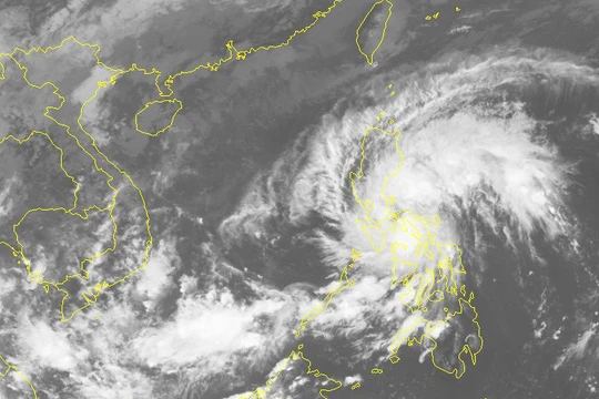 Hình ảnh mây vệ tinh của áp thấp nhiệt đới - Nguồn: Trung tâm Dự báo khí tượng thủy văn Trung ương