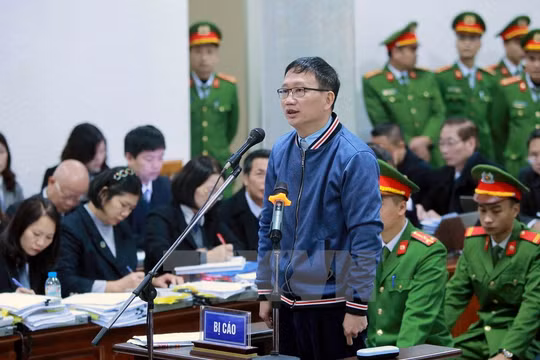 Bị cáo Trịnh Xuân Thanh tại phiên xử 9/1/2018. Ảnh: TTXVN