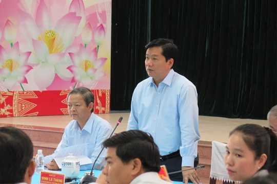 Bí thư Đinh La Thăng tại cuộc họp - Ảnh: Trung Hiếu