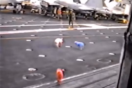 Heo chạy tán loạn trên tàu sân bay USS John F. Kennedy