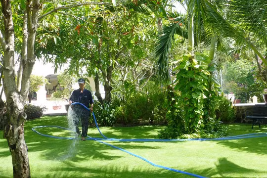 Chủ đầu tư các resort thường dành nhiều diện tích để cho cây xanh, cảnh quan và than phiền là không công bằng nếu tiền thuê đất của diện tích này được tính bằng với diện tích xây dựng, kinh doanh - Ảnh: Đào Loan