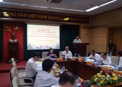 Tổ công tác của Thủ tướng Chính phủ kiểm tra tại Bộ Y tế sáng 20/9. Ảnh VGP