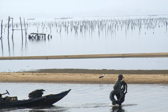 Nghề nuôi hàu trên đầm Lăng Cô là nguồn sống của hàng trăm hộ gia đìnhẢnh: Đình Toàn