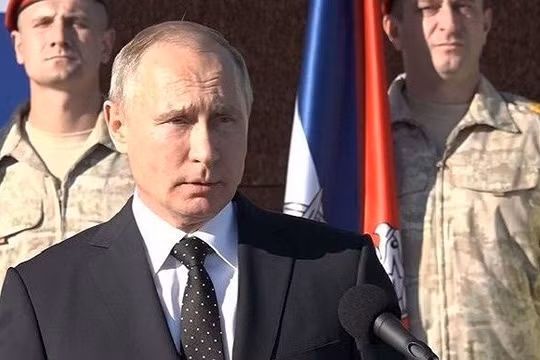 Tổng thống Nga Vladimir Putin tuyên bố chiến thắng quân sự ở Syria (ảnh: Strategic Culture)