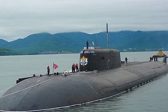 Tàu ngầm hạt nhân lớp Oscar II của Nga. Ảnh: WarTools