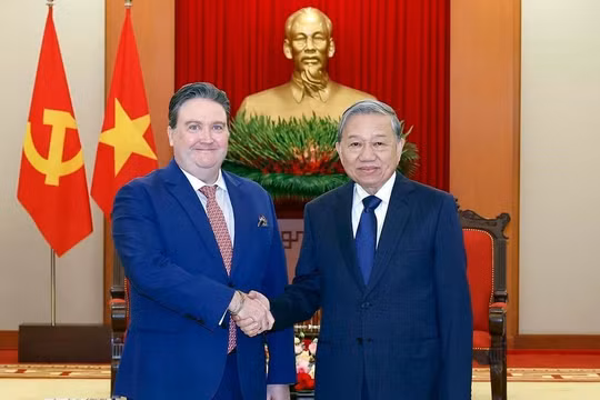 Tổng bí thư Tô Lâm tiếp Đại sứ Hoa Kỳ tại Việt Nam Marc Evans Knapper. Ảnh: TTXVN.