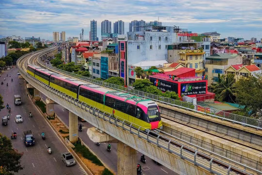 Tuyến đường sắt đô thị Nhổn - Hà Nội. Ảnh: N.H.