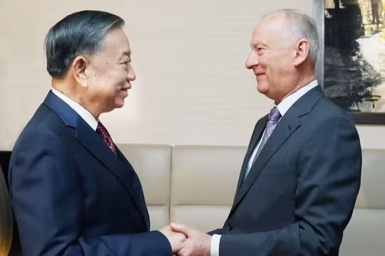 Tổng bí thư, Chủ tịch nước Tô Lâm tiếp Trợ lý Tổng thống, Chủ tịch Hội đồng Biển Liên bang Nga Nikolai Patrushev. Ảnh: TTXVN.
