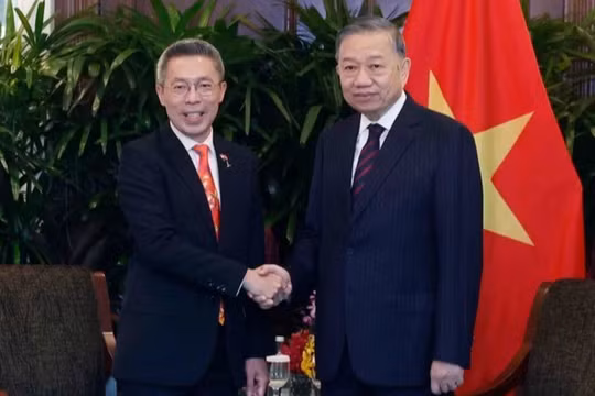 Tổng bí thư, Chủ tịch nước Tô Lâm tiếp lãnh đạo Tập đoàn CapitaLand Development. Ảnh: TTXVN