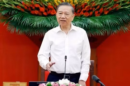Tổng bí thư Tô Lâm, chủ tịch nước phát biểu tại buổi làm việc. Ảnh: TTXVN.
