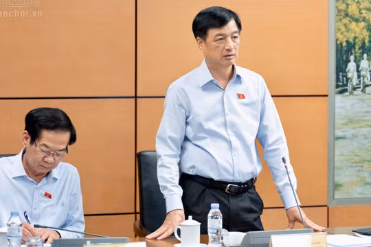Trưởng ban Tổ chức Trung ương Nguyễn Duy Ngọc phát biểu tại buổi làm việc. Ảnh: Quốc hội.
