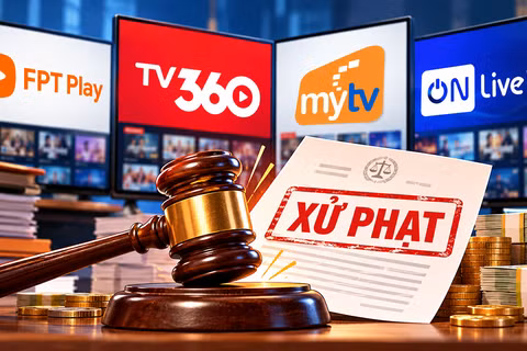Loạt ông lớn truyền hình trả tiền FPT Play, TV360, MyTV, Onlive TV bị xử phạt