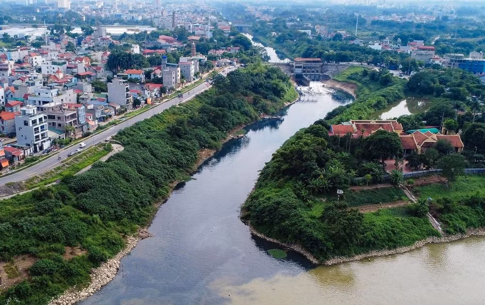 Sông Nhuệ trên địa bàn Hà Nội.