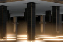 Trong hệ thống pin nhiệt của Fourth Power, các thanh năng lượng quang nhiệt (TPV) có thể được di chuyển ra vào vùng ánh sáng; giúp hệ thống phản ứng nhanh chóng và linh hoạt trước các nhu cầu biến động của lưới điện. Ảnh: Courtesy of Fourth Power.