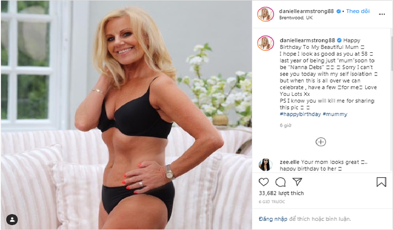 Mẹ của nữ diễn viên 31 tuổi có thân hình bốc lửa dù đã bước sang tuổi 58.