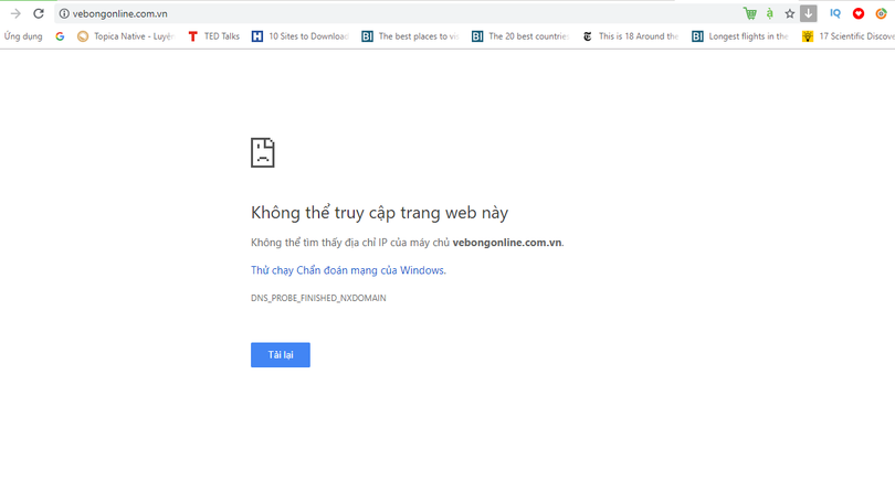 Trang web sập chưa được khắc phục Trang web sập chưa được khắc phục
