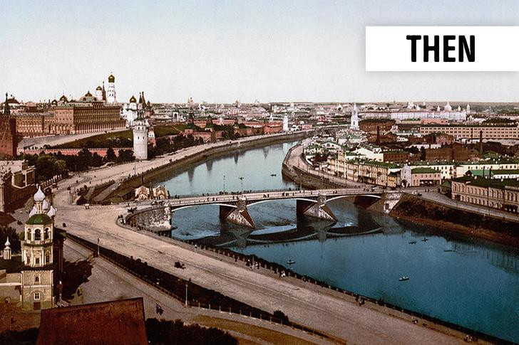Sông Moscow thế kỉ 19. Ảnh: BrightSide Sông Moscow thế kỉ 19. Ảnh: BrightSide