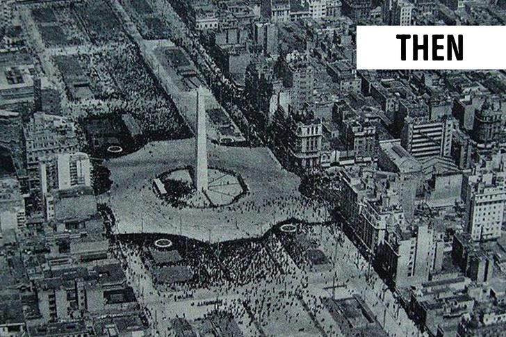 Avenida Nueve de Julio trước đây. Ảnh: BrightSide Avenida Nueve de Julio trước đây. Ảnh: BrightSide