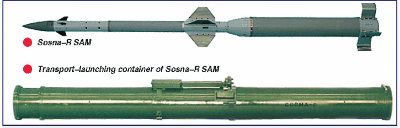 Tên lửa Sosna -R và ống phóng container. Ảnh Rusian Gazeta Tên lửa Sosna -R và ống phóng container. Ảnh Rusian Gazeta