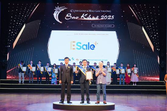Eximbank ghi dấu ấn với hai giải pháp công nghệ xuất sắc là ESale+ và BPM được vinh doanh tại Giải thưởng Sao Khuê 2025.