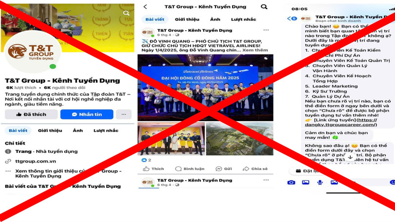 Cảnh giác trước chiêu trò mạo danh T&T Group trên MXH để lừa đảo, chiếm đoạt tài sản