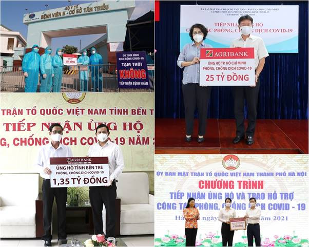 Agribank đã ủng hộ tổng trên 300 tỷ đồng chung tay đẩy lùi dịch bệnh Covid-19.