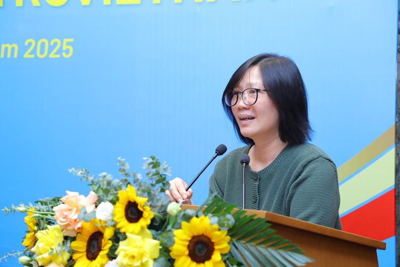 Nhà báo Nhật Hoa, Phó Trưởng Ban Chuyên đề - Khoa giáo - Đài Truyền hình Việt Nam chia sẻ tại hội nghị