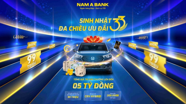 Khách hàng nhận hàng loạt ưu đãi nhân dịp kỷ niệm 33 năm thành lập Nam A Bank.