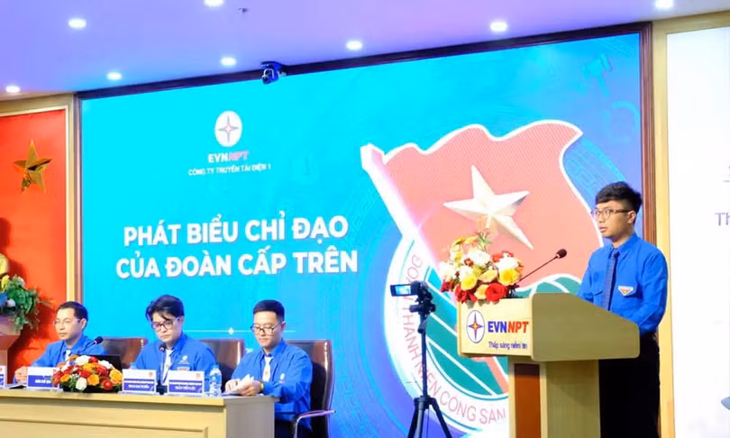 Đ/c Lưu Nguyễn Hoàng Phương, Bí thư ĐTN EVNNPT chỉ đạo Đại hội