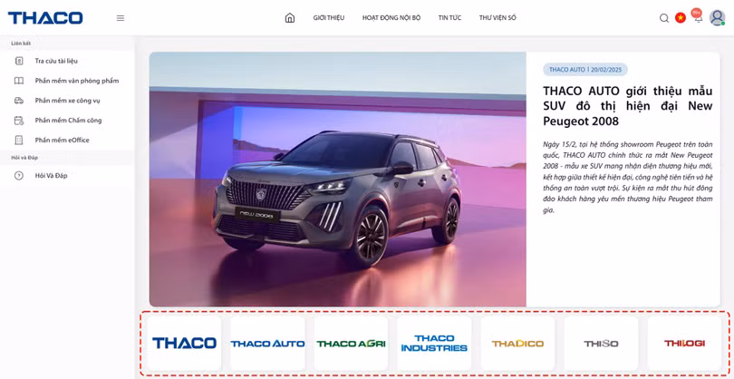 CBNV có thể theo dõi tin tức theo lĩnh vực với tính năng chọn logo của từng TĐTV