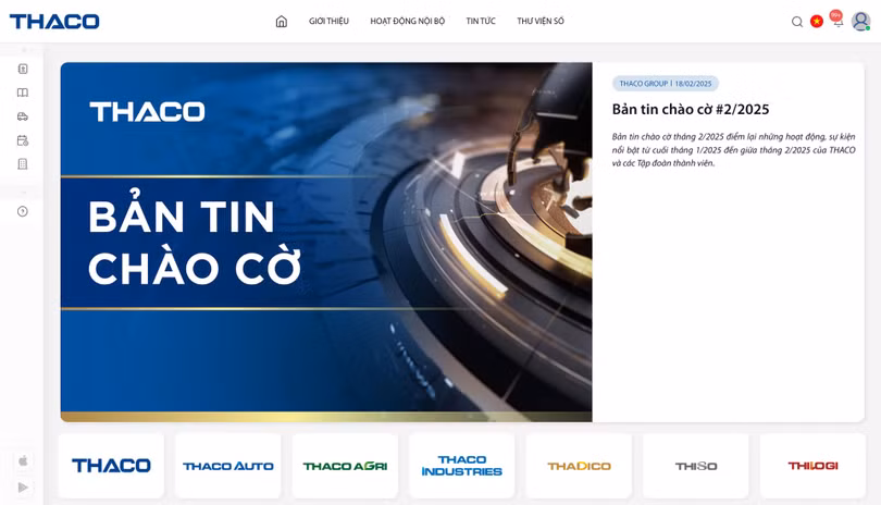 Trang chủ My THACO hiển thị những thông tin mới nhất về THACO và các TĐTV