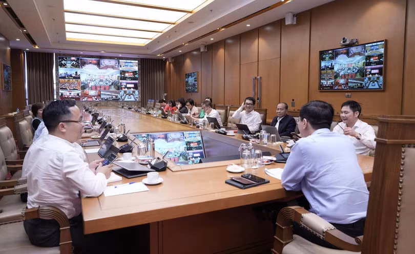 Hội nghị được kết nối trực tuyến đến các điểm cầu Đảng bộ trực thuộc Đảng bộ Petrovietnam