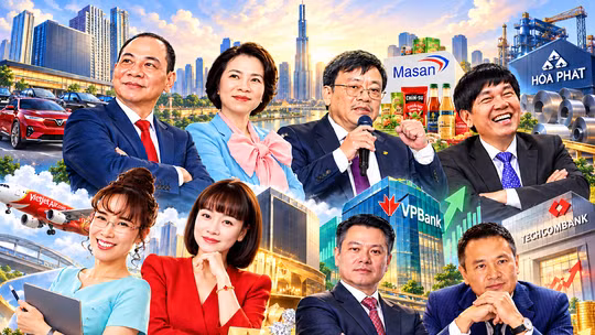 Chân dung 8 tỷ phú USD của Việt Nam theo danh sách của Forbes. Ảnh minh họa được tạo bởi AI.