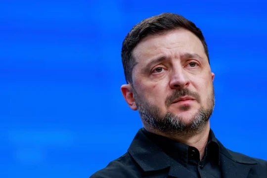 Tổng thống Ukraine Volodymyr Zelensky tham dự cuộc họp báo vào ngày diễn ra hội nghị thượng đỉnh các nhà lãnh đạo Liên minh châu Âu tại Brussels, Bỉ, ngày 18/12. Ảnh: Reuters.