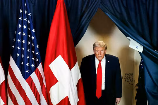 Tổng thống Mỹ Donald Trump tại Diễn đàn Kinh tế Thế giới ở Davos, Thụy Sĩ vào tuần trước. Ảnh: WSJ.
