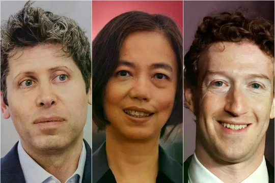 Sam Altman, Fei-Fei Li và Mark Zuckerberg đều đưa ra những thông điệp chung về AI xuyên suốt năm 2025. Ảnh: Getty/AFP.