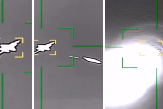 Những khoảnh khắc hệ thống phòng không Iran tấn công máy bay F-35 của Mỹ. Ảnh cắt từ clip.